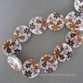 Casca, flor marrom disco Shell Beads (SHB2008)